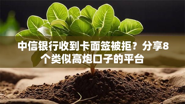 中信银行收到卡面签被拒?分享8个类似高炮口子的平台 中信银行收到卡面签被拒?分享8个类似高炮口子的平台