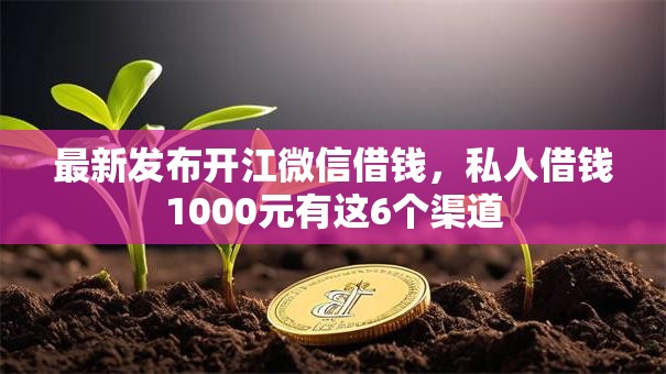 最新发布开江微信借钱，私人借钱1000元有这6个渠道