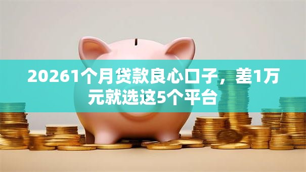 20261个月贷款良心口子，差1万元就选这5个平台