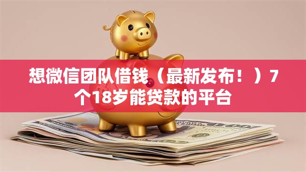 想微信团队借钱（最新发布！）7个18岁能贷款的平台