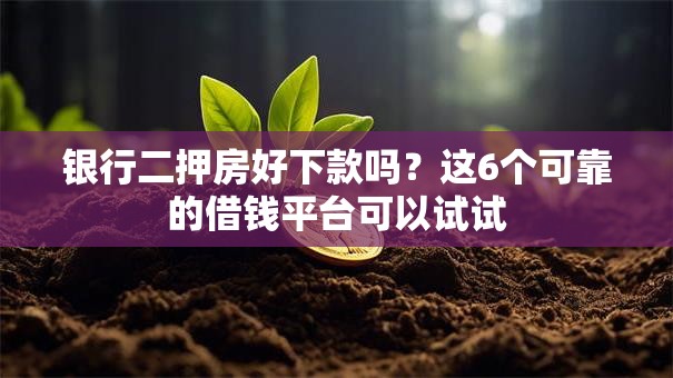 银行二押房好下款吗？这6个可靠的借钱平台可以试试