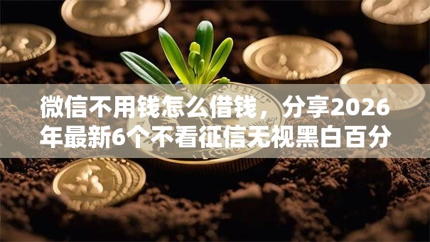 微信不用钱怎么借钱，分享2026年最新6个不看征信无视黑白百分百下款