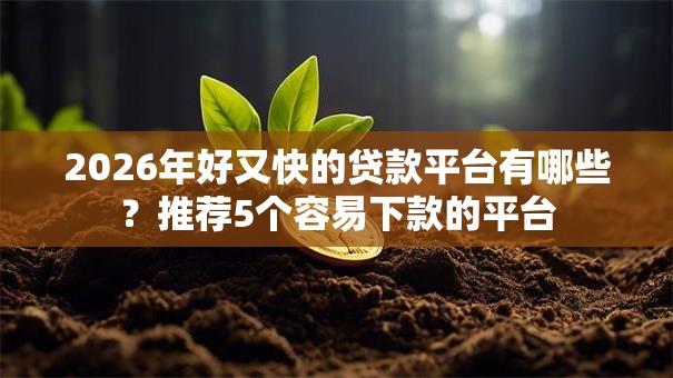 2026年好又快的贷款平台有哪些?推荐5个容易下款的平台 2026年好又快的贷款平台有哪些?推荐5个容易下款的平台