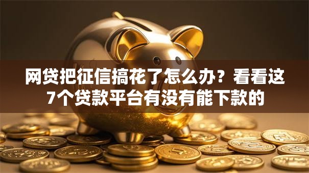 网贷把征信搞花了怎么办？看看这7个贷款平台有没有能下款的