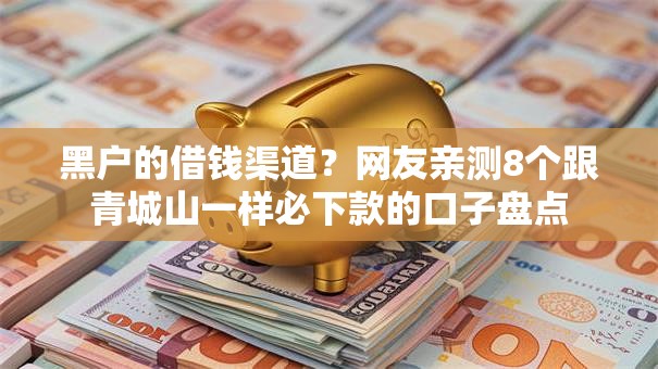 黑户的借钱渠道？网友亲测8个跟青城山一样必下款的口子盘点