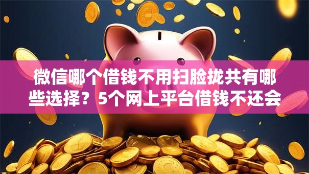 微信哪个借钱不用扫脸拢共有哪些选择？5个网上平台借钱不还会怎样详解