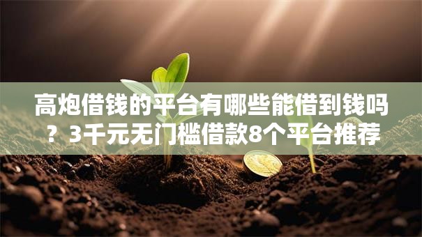 高炮借钱的平台有哪些能借到钱吗？3千元无门槛借款8个平台推荐