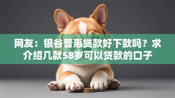 网友:银谷普惠贷款好下款吗?求介绍几款58岁可以贷款的口子 网友:银谷普惠贷款好下款吗?求介绍几款58岁可以贷款的口子