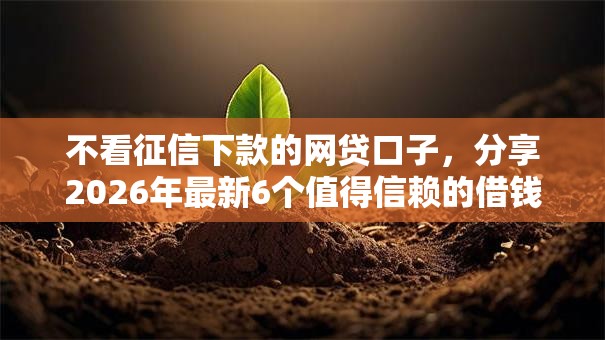 不看征信下款的网贷口子，分享2026年最新6个值得信赖的借钱平台