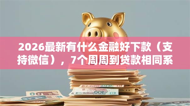 2026最新有什么金融好下款（支持微信），7个周周到贷款相同系列的软件无私分享