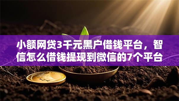 小额网贷3千元黑户借钱平台，智信怎么借钱提现到微信的7个平台介绍