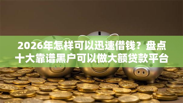 2026年怎样可以迅速借钱？盘点十大靠谱黑户可以做大额贷款平台
