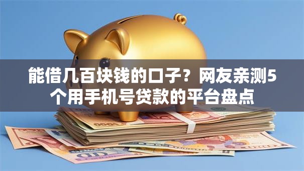 能借几百块钱的口子？网友亲测5个用手机号贷款的平台盘点