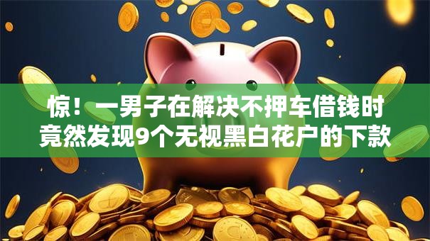 惊！一男子在解决不押车借钱时竟然发现9个无视黑白花户的下款口子，事后分享了出来