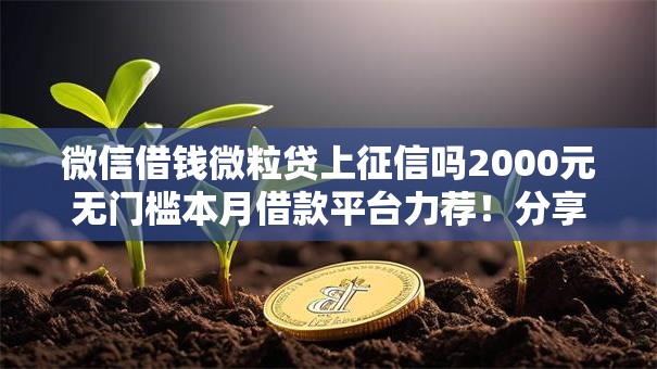 微信借钱微粒贷上征信吗2000元无门槛本月借款平台力荐！分享小额网贷口子2000元无门槛借款