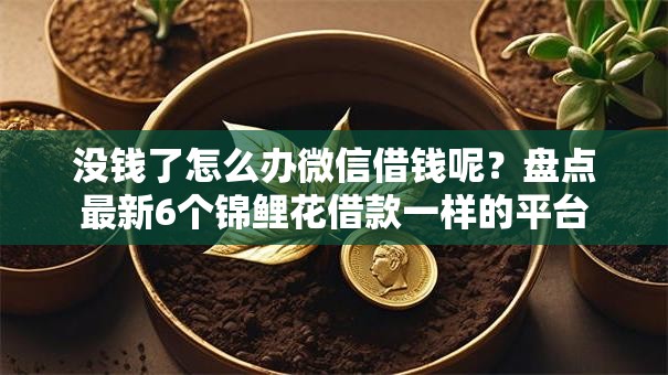 没钱了怎么办微信借钱呢？盘点最新6个锦鲤花借款一样的平台