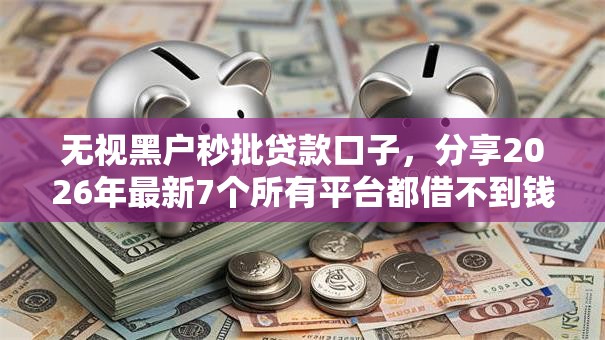 无视黑户秒批贷款口子，分享2026年最新7个所有平台都借不到钱了还能借到钱的平台