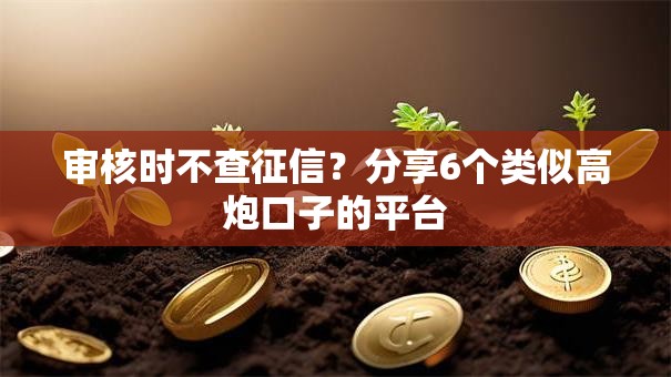 审核时不查征信？分享6个类似高炮口子的平台