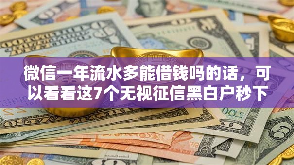 微信一年流水多能借钱吗的话，可以看看这7个无视征信黑白户秒下款的贷款