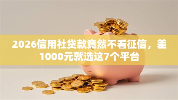 2026信用社贷款竟然不看征信，差1000元就选这7个平台