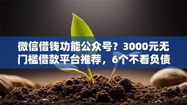 微信借钱功能公众号?3000元无门槛借款平台推荐,6个不看负债的网贷平台盘点 微信借钱功能公众号?3000元无门槛借款平台推荐,6个不看负债的网贷平台盘点