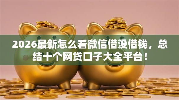 2026最新怎么看微信借没借钱,总结十个网贷口子大全平台! 2026最新怎么看微信借没借钱,总结十个网贷口子大全平台!