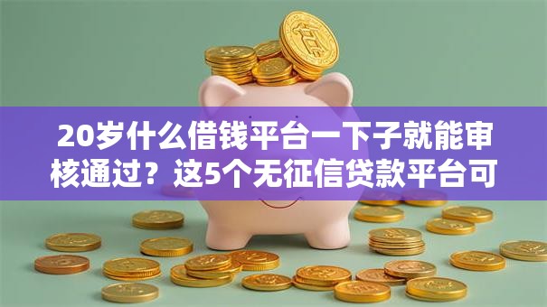 20岁什么借钱平台一下子就能审核通过？这5个无征信贷款平台可以试试