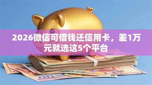 2026微信可借钱还信用卡，差1万元就选这5个平台