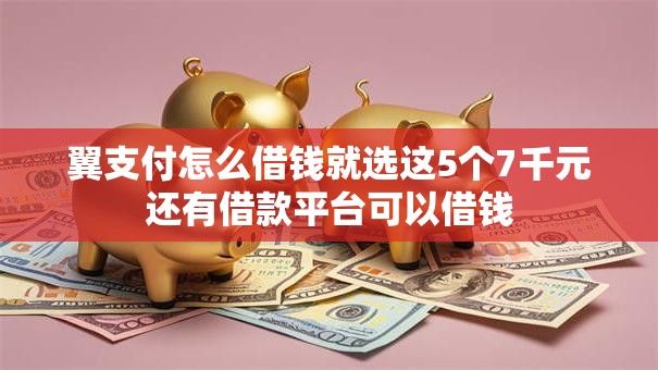 翼支付怎么借钱就选这5个7千元还有借款平台可以借钱