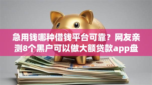 急用钱哪种借钱平台可靠？网友亲测8个黑户可以做大额贷款app盘点