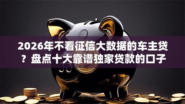 2026年不看征信大数据的车主贷？盘点十大靠谱独家贷款的口子