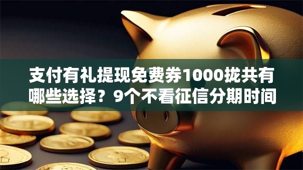 支付有礼提现免费券1000拢共有哪些选择？9个不看征信分期时间长的贷款平台详解