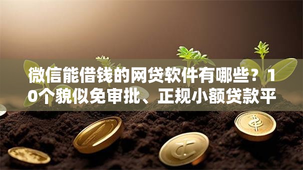 微信能借钱的网贷软件有哪些？10个貌似免审批、正规小额贷款平台合集