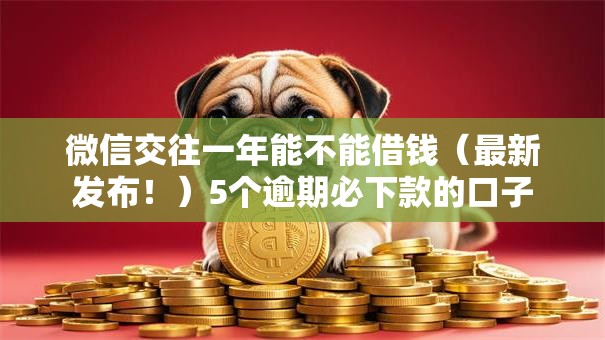 微信交往一年能不能借钱（最新发布！）5个逾期必下款的口子