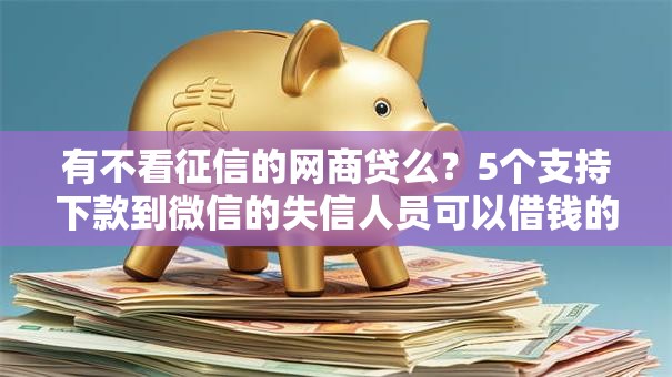 有不看征信的网商贷么？5个支持下款到微信的失信人员可以借钱的网贷平台