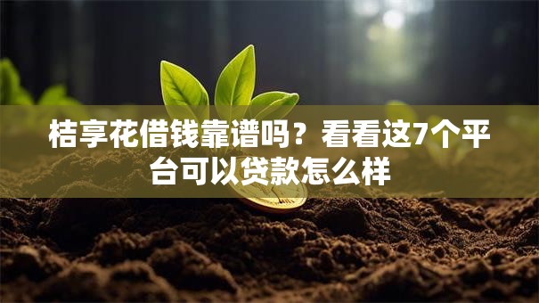 桔享花借钱靠谱吗？看看这7个平台可以贷款怎么样