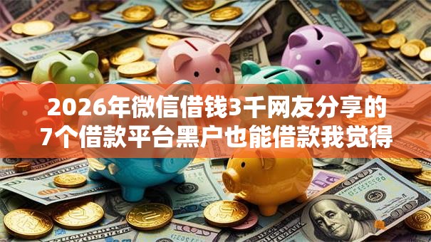 2026年微信借钱3千网友分享的7个借款平台黑户也能借款我觉得不错！
