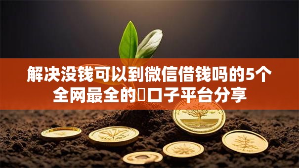 解决没钱可以到微信借钱吗的5个全网最全的黒口子平台分享 解决没钱可以到微信借钱吗的5个全网最全的黒口子平台分享
