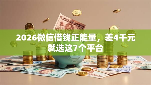 2026微信借钱正能量，差4千元就选这7个平台