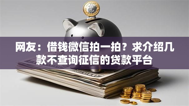 网友：借钱微信拍一拍？求介绍几款不查询征信的贷款平台