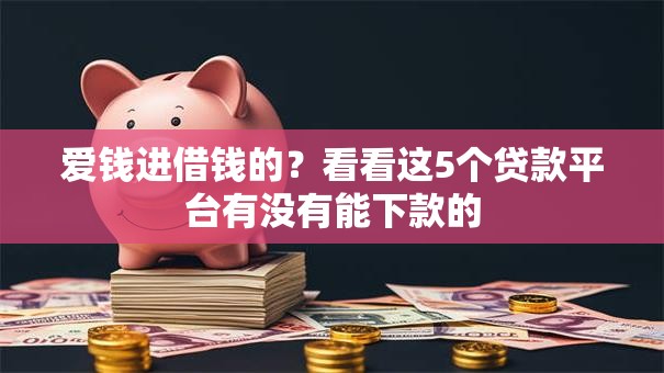 爱钱进借钱的?看看这5个贷款平台有没有能下款的 爱钱进借钱的?看看这5个贷款平台有没有能下款的