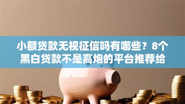 小额贷款无视征信吗有哪些？8个黑白贷款不是高炮的平台推荐给你