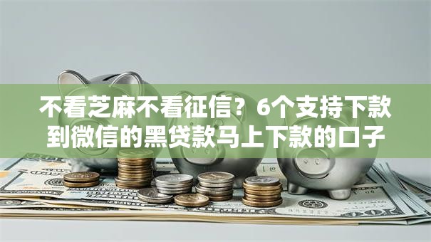不看芝麻不看征信?6个支持下款到微信的黑贷款马上下款的口子 不看芝麻不看征信?6个支持下款到微信的黑贷款马上下款的口子