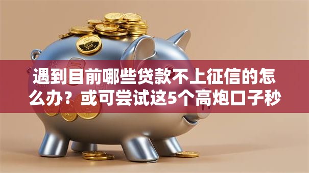 遇到目前哪些贷款不上征信的怎么办？或可尝试这5个高炮口子秒下款