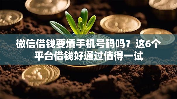 微信借钱要填手机号码吗？这6个平台借钱好通过值得一试