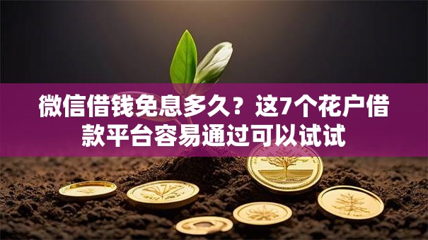 微信借钱免息多久?这7个花户借款平台容易通过可以试试 微信借钱免息多久?这7个花户借款平台容易通过可以试试