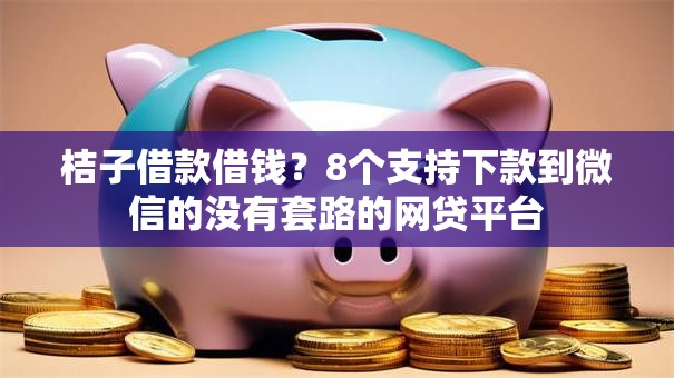 桔子借款借钱？8个支持下款到微信的没有套路的网贷平台