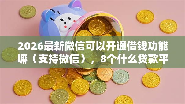 2026最新微信可以开通借钱功能嘛（支持微信），8个什么贷款平台额度高无私分享