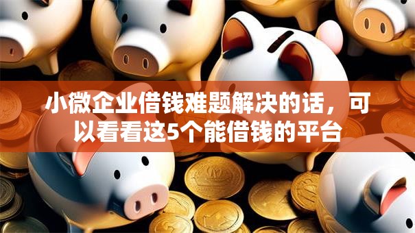 小微企业借钱难题解决的话，可以看看这5个能借钱的平台