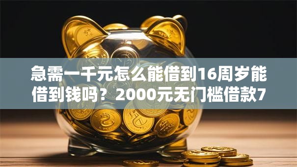 急需一千元怎么能借到16周岁能借到钱吗？2000元无门槛借款7个平台推荐